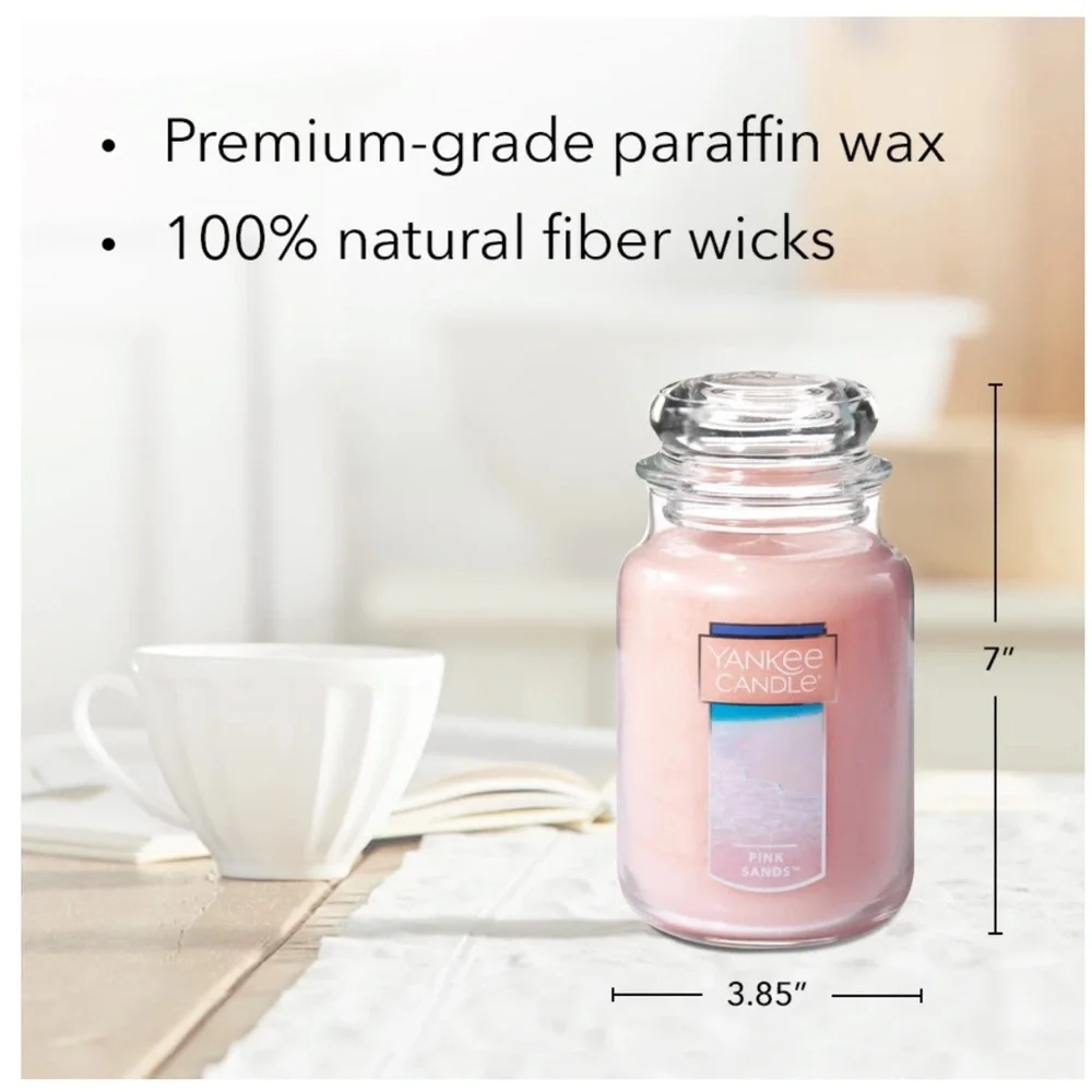 Yankee Candle Pink Sands 22oz Glass Jar with Lid - Picture 4 of 5